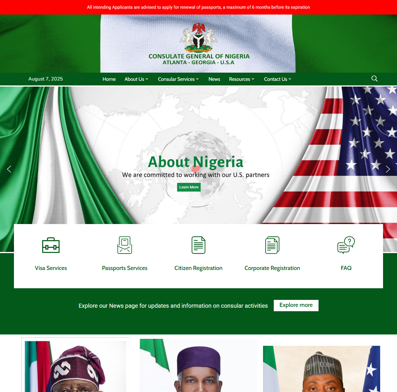 Nigerian Consulate Atlanta Screenshot